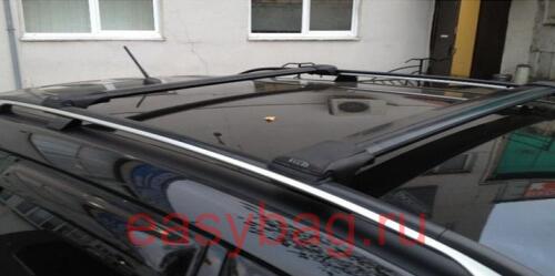 Багажники Fico pro R54 (Фико) черного цвета для Ssangyong Actyon, 5 door SUV 2011-... (на рейлинги)