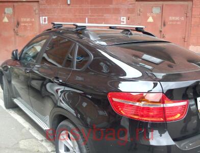 Автобагажник на рейлинги THULE Wingbar (в форме крыла) с аэродинамическими дугами для BMW X6, 5-dr SUV (E71) Railing (775 х 961)