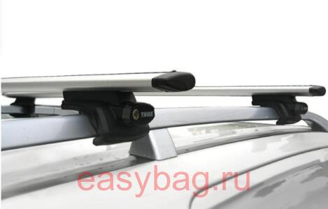 Багажники на рейлинги Thule wingbar для Toyota Land Cruiser 200 с рейлингами на крыше с аэродинамическими поперечинами (757 x 962)